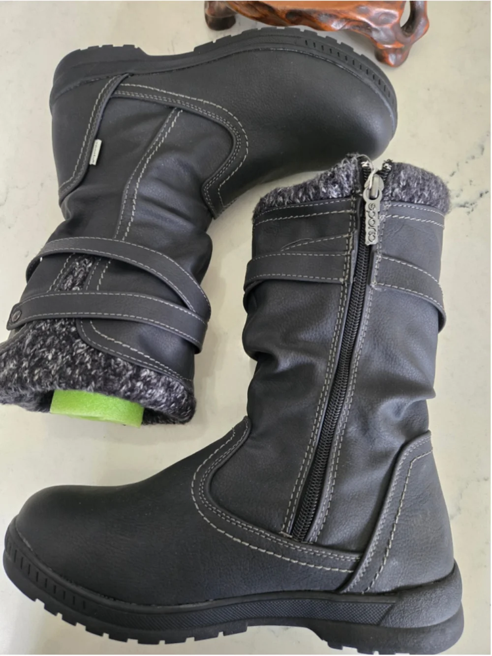 Sporto Black Waterproof Thermolite Winter Boots Lined Slouchy Mid-Calf Size 7.5